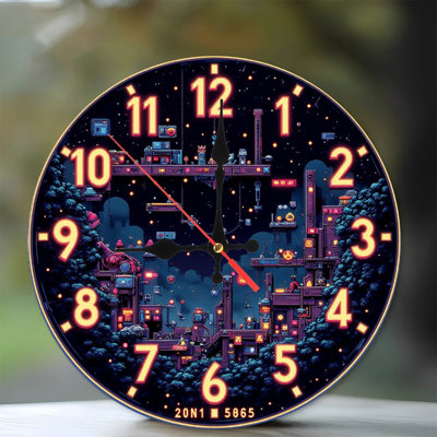 Horloge murale Pixel Art