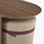 Ensemble de tables basses ovales en bois avec 2 repose-pieds assortis