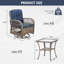 Ensemble de conversation d'extérieur en osier pour 2 personnes avec chaises pivotantes et coulissantes et table d'appoint en verre-660593809