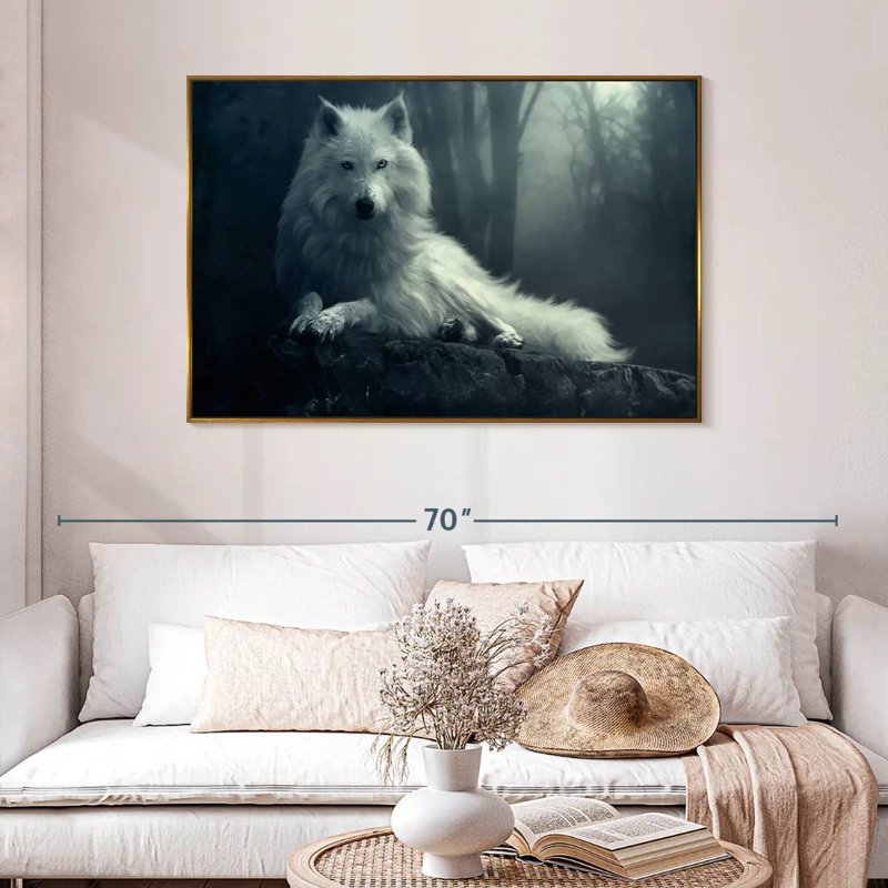 Loup simple, 46 po x 31 po, Cadre flottant doré