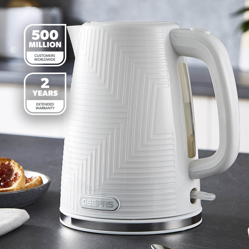 GEEPAS 1.7L 3KW Cordless Electric Kettle, 900W 2 Slice Bread Toaster Combo Set | 360° Rotational Base Concealed Heating & Otter Control 7 Level Browning Control Crumb Tray Premium Design | Opus