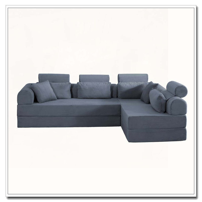 L shape Modular Sectional Sofa, Dark Gray