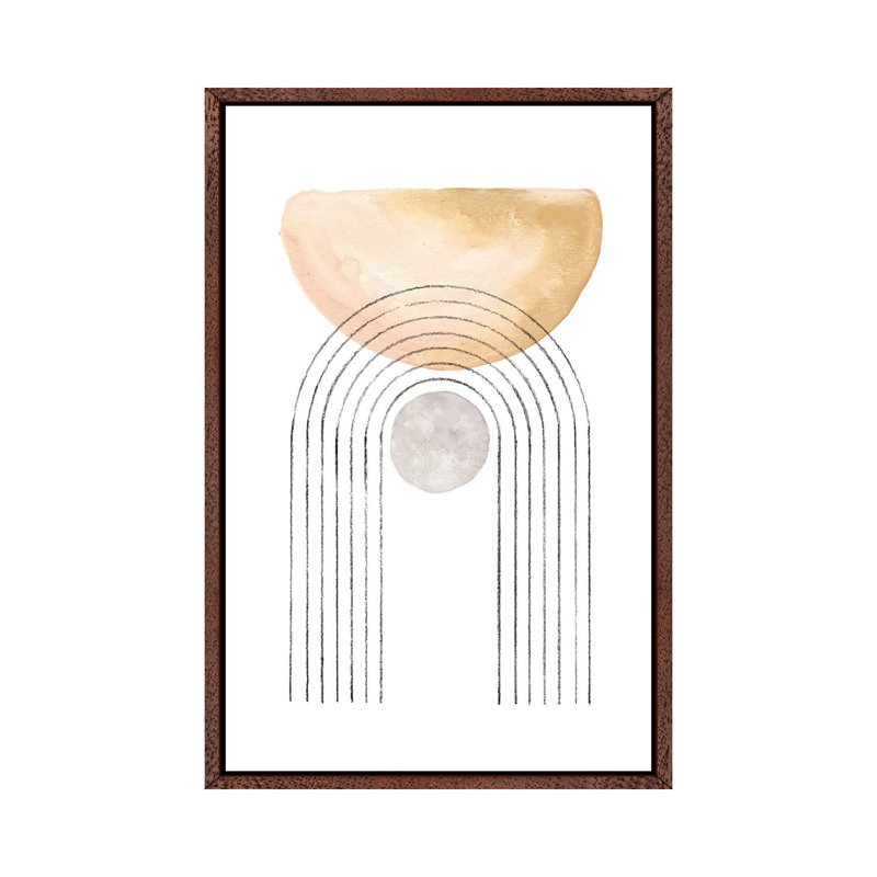 Mid Century Abstract Art by Whales Way - Print, Classic Brown Wood Framed, 66.04cm H x 45.72cm W x 3.81cm D