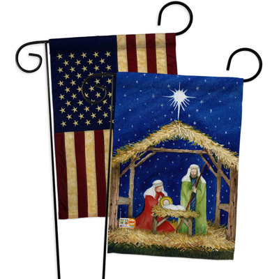 Drapeau de jardin à 2 faces en polyester / mélange de polyester 19 x 13 po