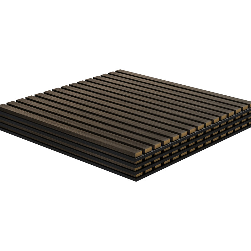 Paquet de 4 panneaux muraux insonorisants en noyer de 23,6 po x 0,8 po, parfaits pour l'intérieur et le plafond