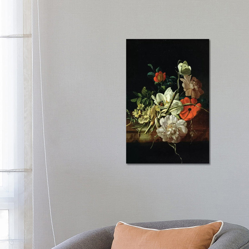 Still Life With Flowers by Rachel Ruysch - Wrapped Canvas Print