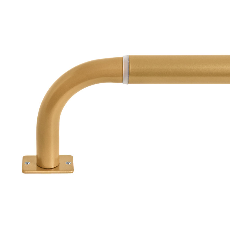 Tringle à rideaux occultante de 1 po de diamètre Red Barrel Studio®, Or, 28" - 48"