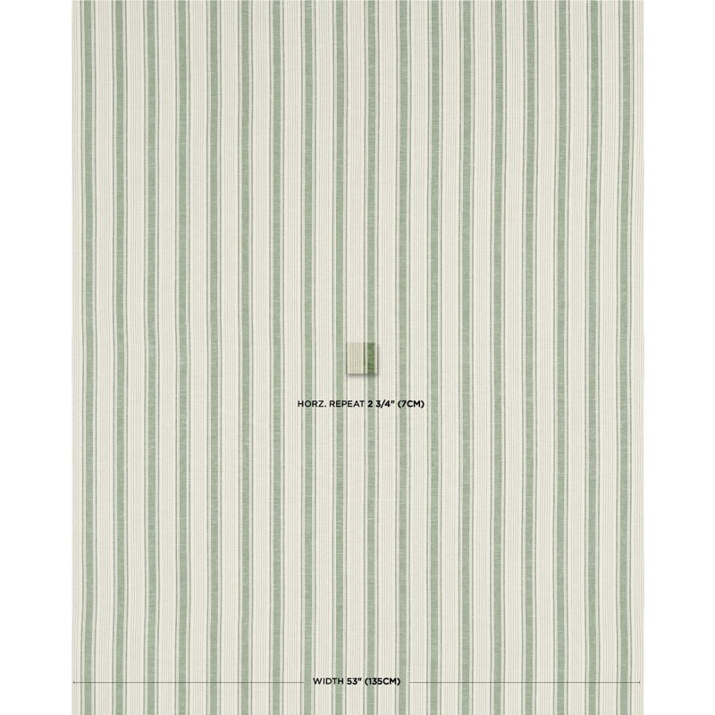 Schumacher x Mark D. Sikes Ojai Stripe Fabric, Leaf Green