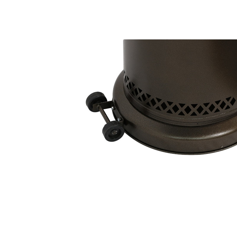 Chauffe-terrasse au propane 48 000 BTU avec contrôle de température et roues réglables - Bronze Hammertone, Bronze