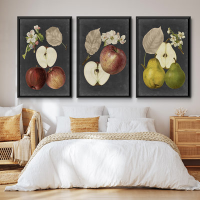Midnight Harvest I - Ensemble de 3 reproductions encadrées sur toile