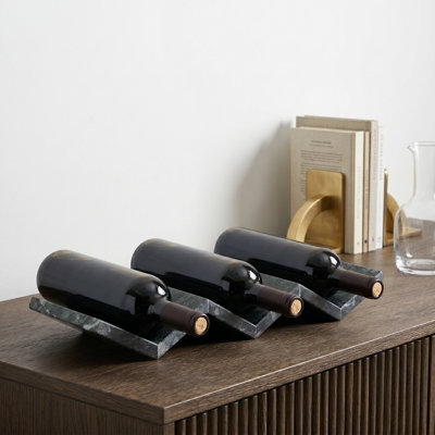 Decorative Wine Bottle Storage - Tabletop Compact Wine Bottle Holder Storage Display - Modern Durable Bottle Rack Accessory -17" by Wrought Studio