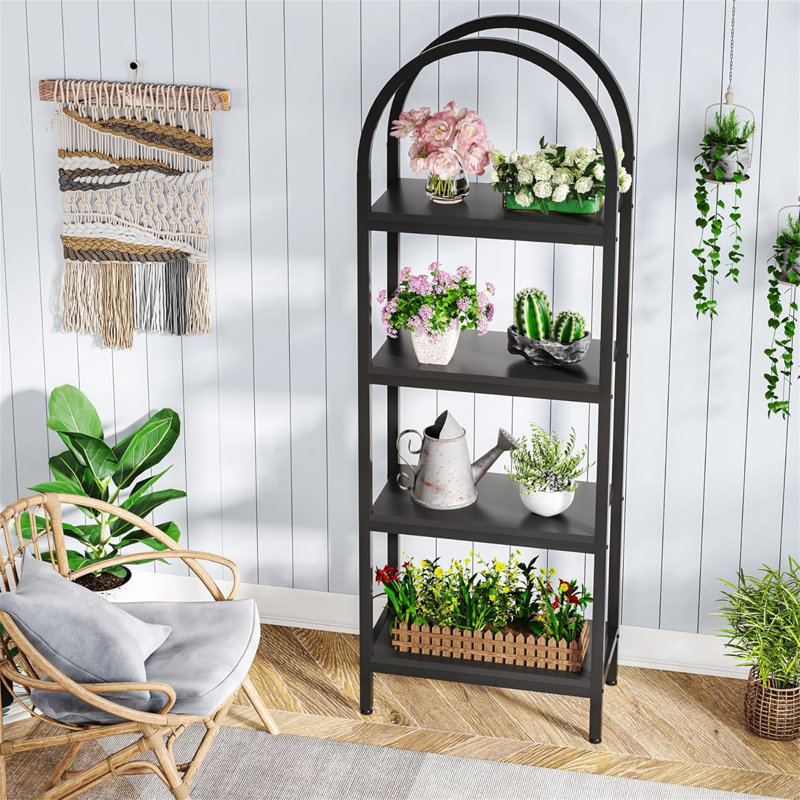 Étagère de rangement ouverte 70,86 "à 4 niveaux, Black
