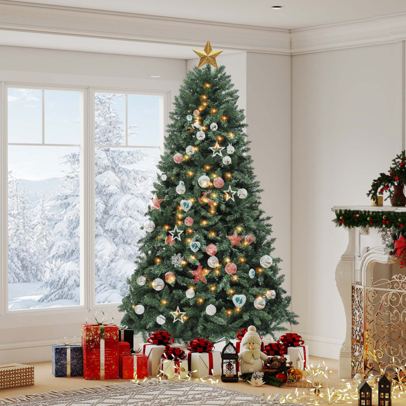 Arbre de Noël vert 7,5 pi avec éclairage réglable, 7'
