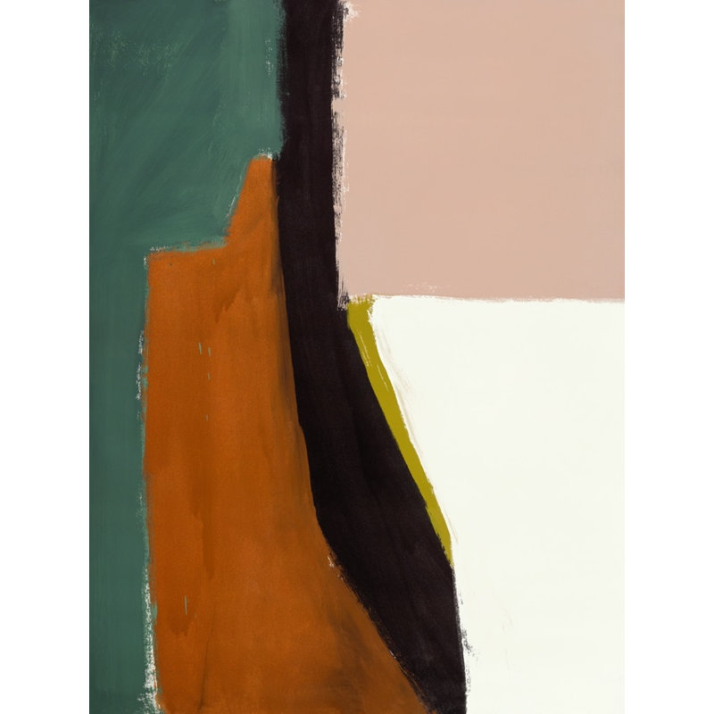 «Block Field 4» par Jo Stearns - reproduction encadrée sur toile, Cadre noir, H 49 po x l 37 po x P 2,25 po