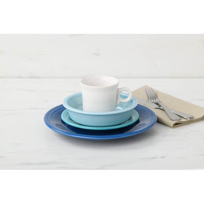 White Ceramic Ribbed Medium Dinner Plate Set