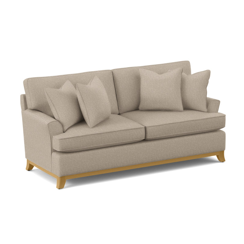 Oaks Way Sofa, Honey Finish, Blue/Beige Stripe; 0209-61