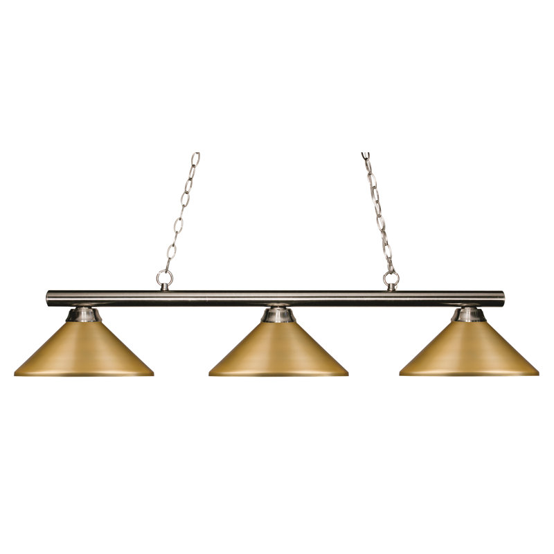 Chaparro 3 - Light Pool Table Lights Pendant, Satin Gold, Brushed Nickel