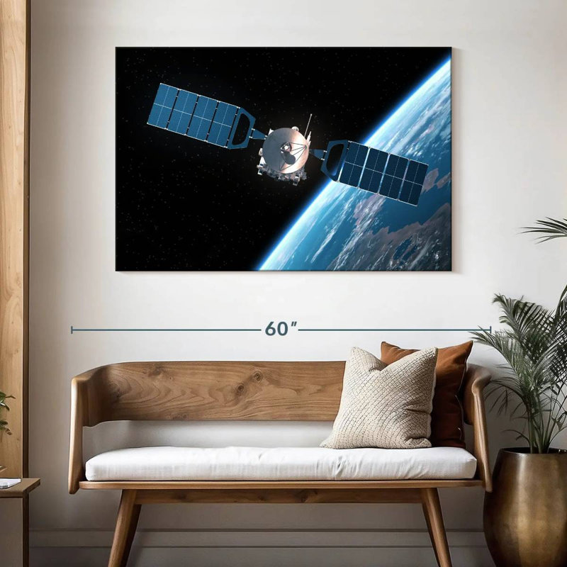Oberle Satellite Orbiting Earth, 32" H x 48" W