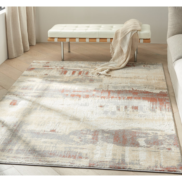 Tapis abstrait beige / rouille