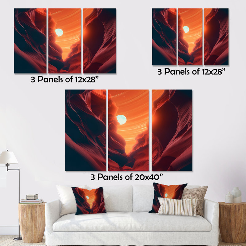 Upper Antelope Canyon II, reproduction sur toile 3 pièces, H 32 po x l 48 po x P 1 po