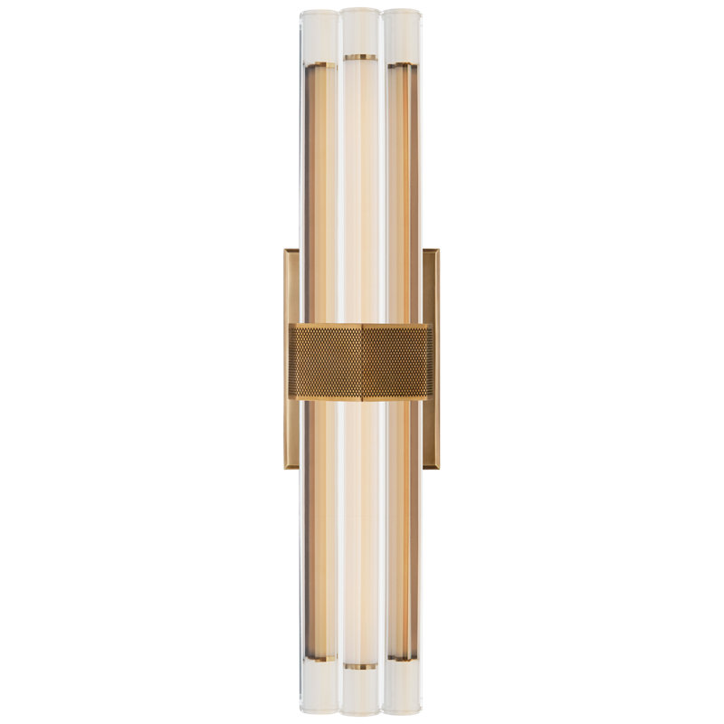 Fascio 1 - Light LED Armed Sconce, Antique Brass