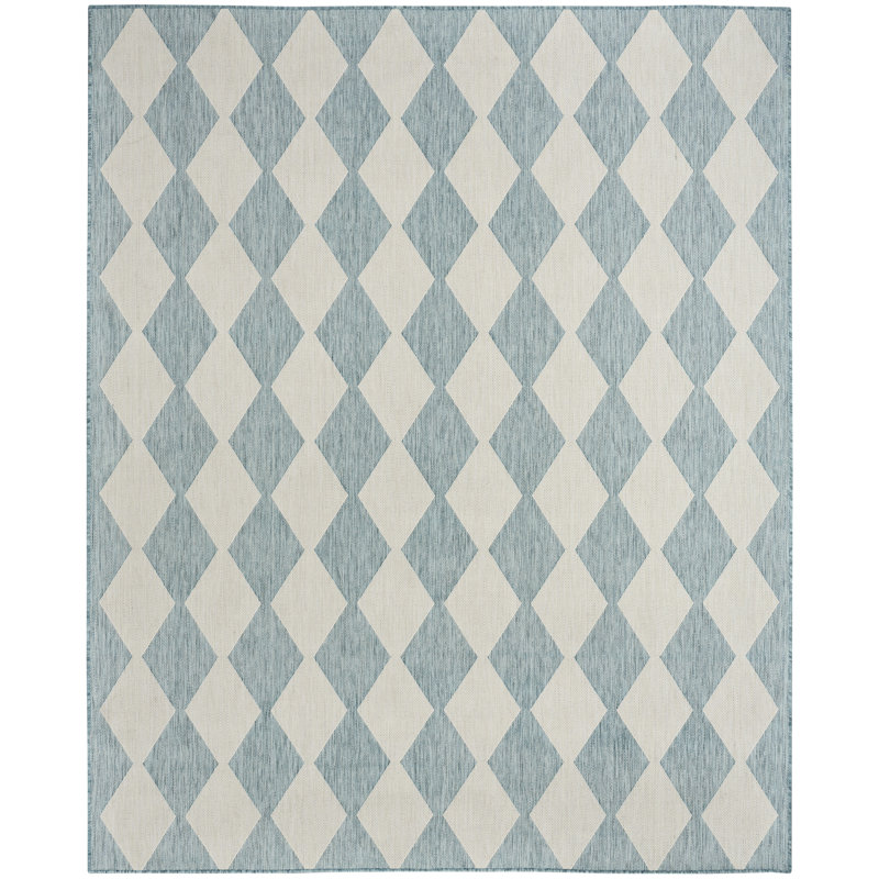 Positano Indoor/Outdoor Area Rug, Sky Blue, Rectangle 10' x 14'