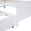 Lit plateforme simple avec tête de lit à rangement à DEL, lit gigogne simple et 3 tiroirs, blanc-245586663