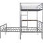 Lit superposé argenté métallique avec bureau et - simple au-dessus d'un lit double, confortable pour la chambre à coucher en métal argenté de qualité, solution pratique-1954036771