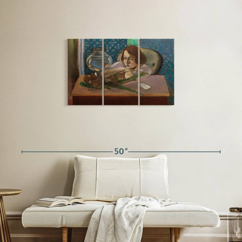 Leisha Woman Before An Aquarium, 20" H x 33" W
