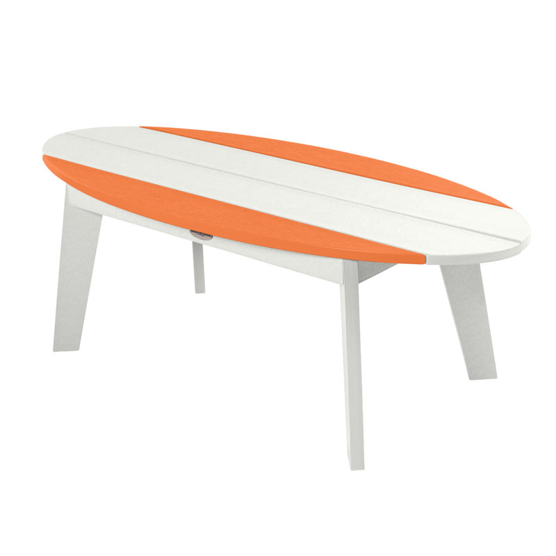 Table basse Shoreline Surfboard, Orange, White