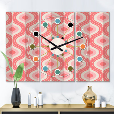 Très grande horloge murale rétro à insertion rétro Mid-Century