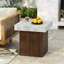 Table d'appoint carrée durable en fausse pierre et en bois avec une capacité de poids élevée
