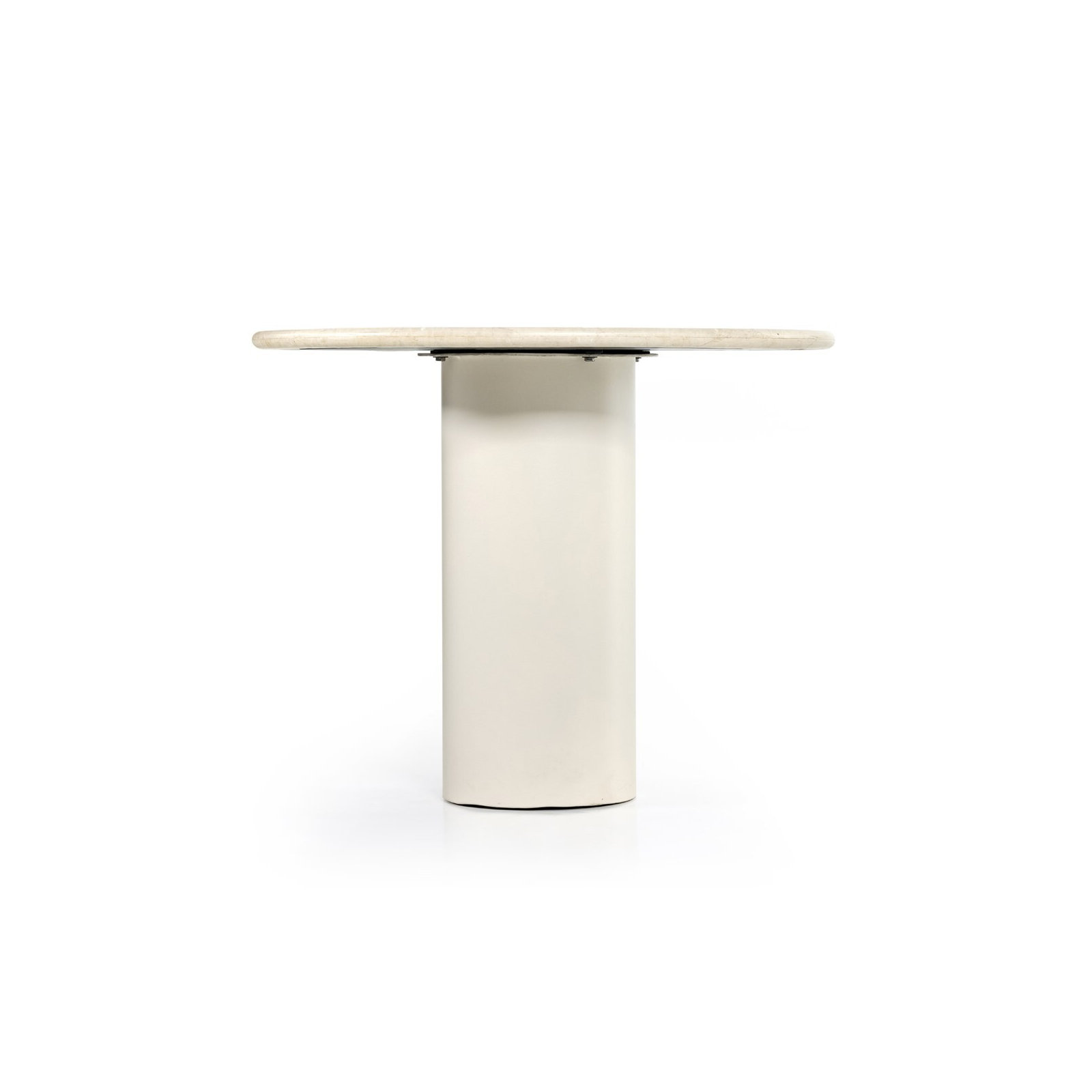 Calila 38'' Round Marble Dining Table, Cream Marble/Ivory Iron
