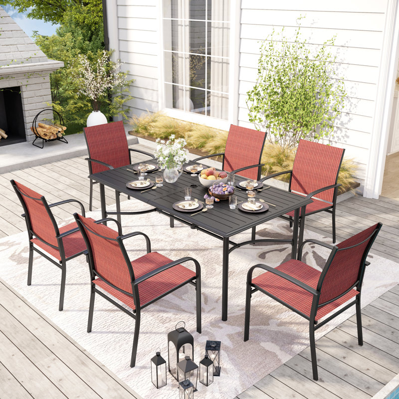 Argyri 6 - Person Patio Dining Set with Rectangular Table