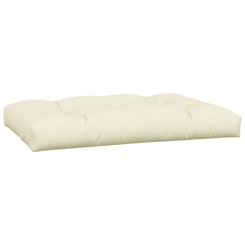 Coussin de palette 5 pièces pour banc, 47 po, tissu crème touffeté cousu