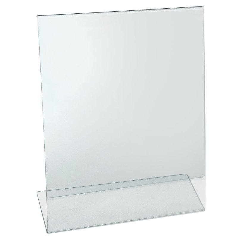 Angled L-shaped Sign Holder, 8.5” X 11”, Flexible Plastic, 3-pack