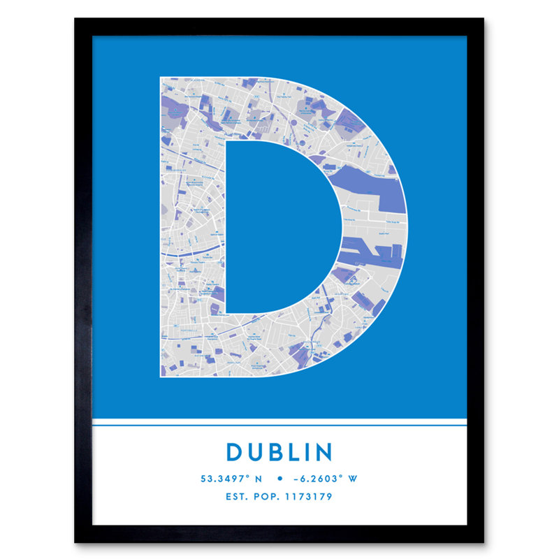 Dublin Ireland City - Single Picture Frame Typography