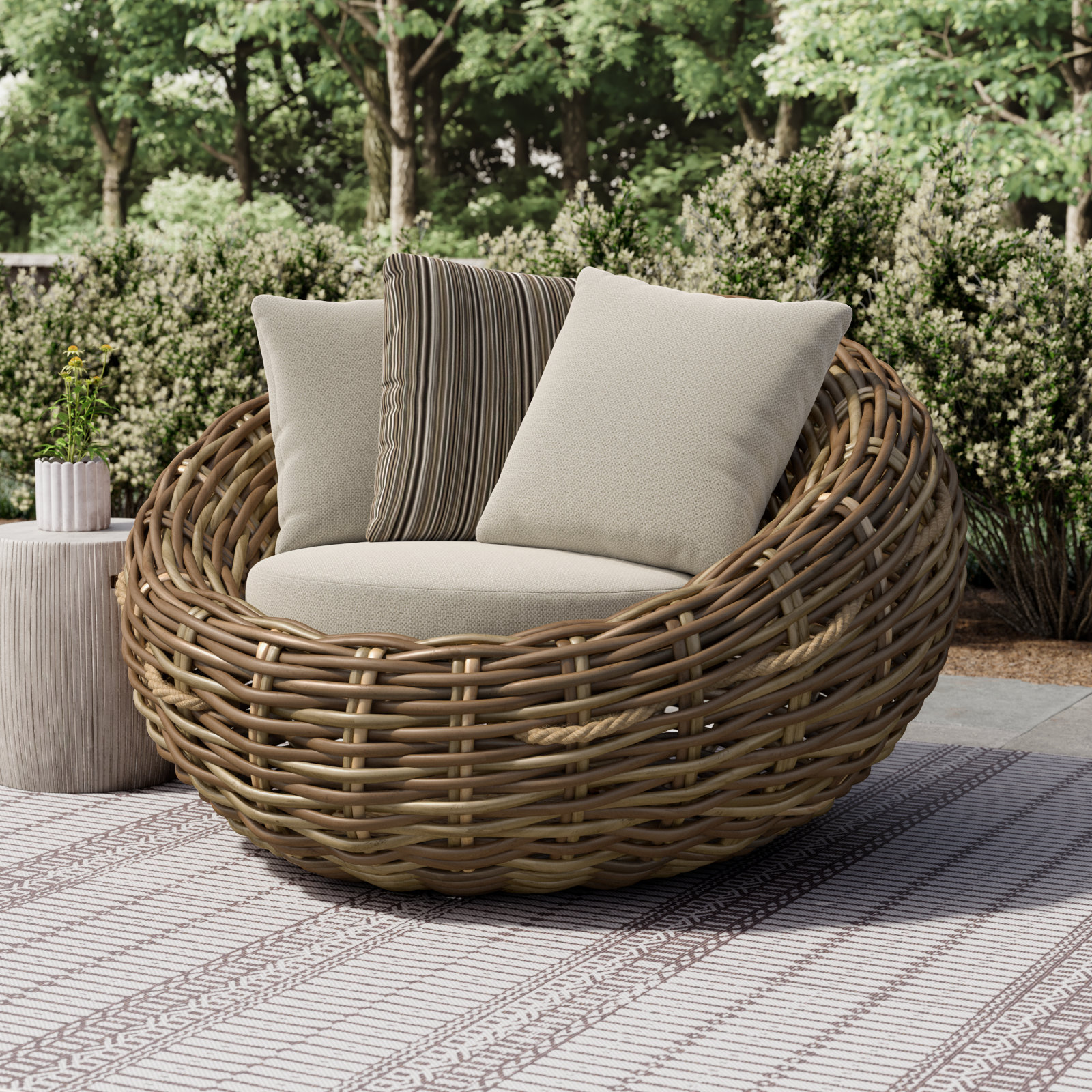 Ardelia Wicker Outdoor Lounge Chair