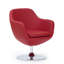 Fauteuil ballon pivotant rembourré en cuir Caisson-2107838778