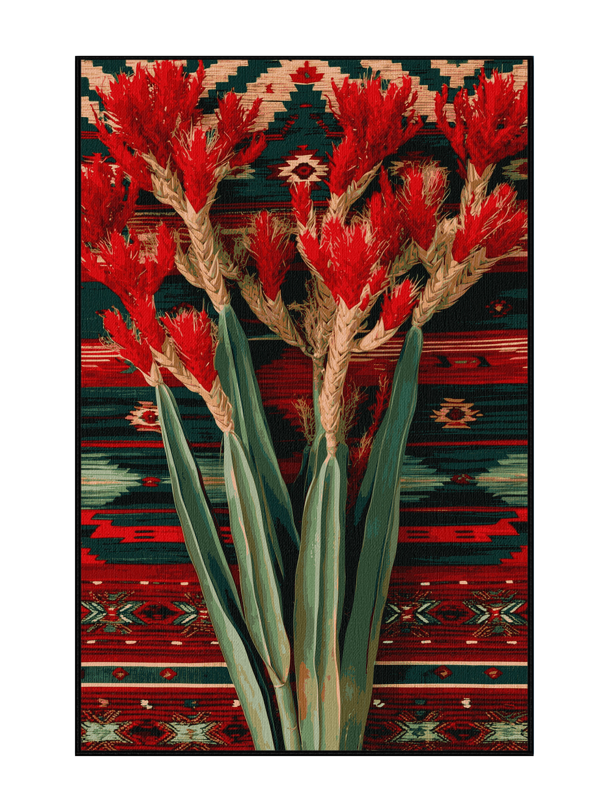Foundry Select Washable Red Yucca Southwestern Area Rug | Wayfair