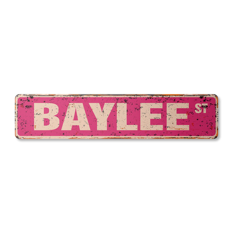 Plaque de rue Baylee en plastique robuste 4 po x 18 po