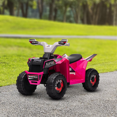 ATV Quad Car, 6V Four-Wheeler For  With Forward Backward Function, Wear-Resistant Wheels For Toddlers Ages 18-36 Months, Pink