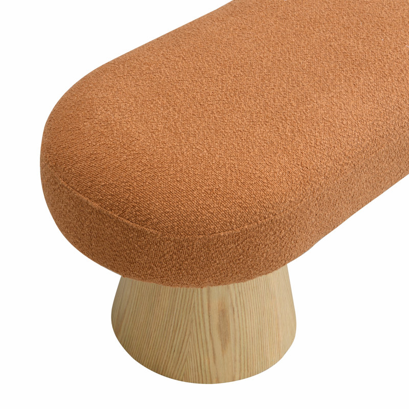 Banc de salle à manger moderne Tommy, Orange, H 18 po x l 64 po x P 16,75 po, Naturel