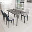 Table de salle à manger extensible rectangulaire avec 4 chaises rembourrées en tissu polyuréthane, convenant aux dîners de famille et aux fêtes pour 4 à 6 personnes