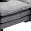 Chenille moderne pour espace de vie - gris, 5 coussins, rembourrage moelleux en forme de L gris avec mobilier de luxe et de chambre-2106655767