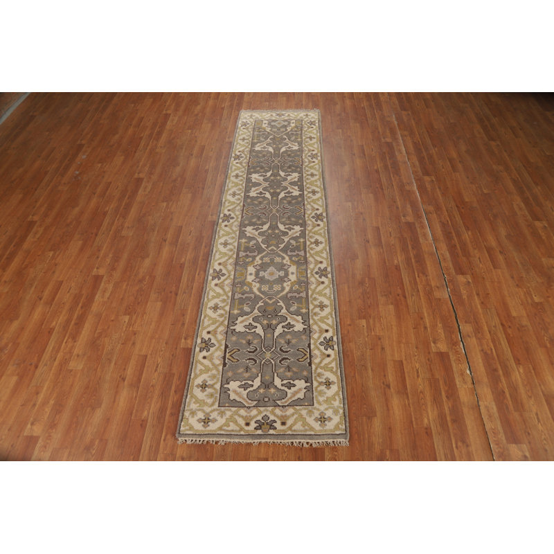 Tapis de couloir oriental gris Oushak 3 x 10