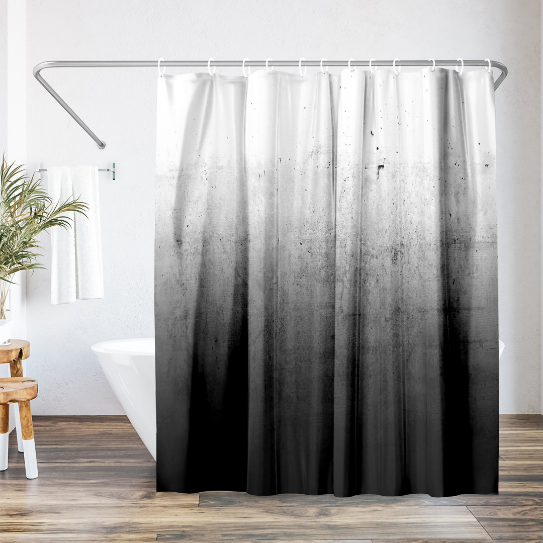 Abstract Shower Curtain Black Ombre by Emanuela Carratoni The Twillery Co.®