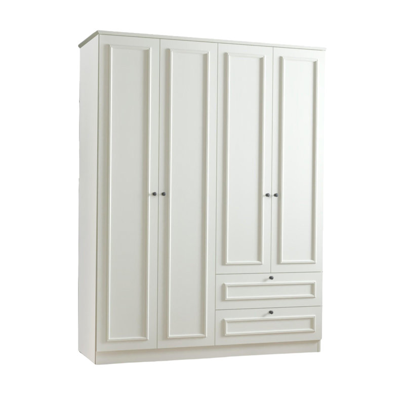 Armoire penderie 4 tiroirs 2 tiroirs, crème