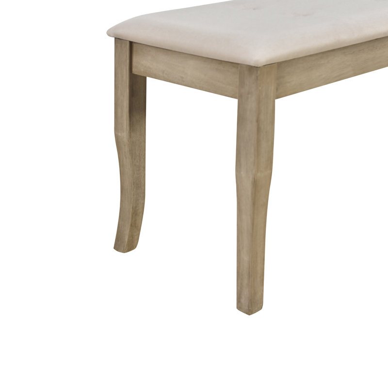 6-Piece Farmhouse Dining Table Set, Rectangular Trestle Table And 4 Upholstered Chairs & Bench For Dining Room
