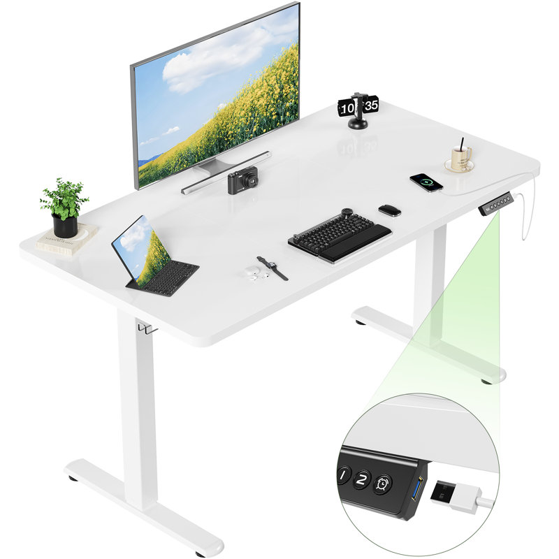 Electric Standing Desk Height Adjustable Desk Sit Stand Desk With Time Reminder Stand up Desk 2 Memory Setting Electric Desk 